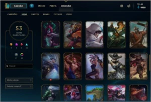 Conta Platina 4, 53 Skins, 107 Campeões e Nivel 95 Season 8! - League of Legends LOL