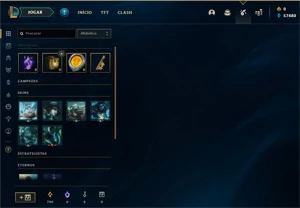 CONTA SMURF UNRANKED COM ZED GALANTE + 4 SKINS ÉPICAS - League of Legends LOL