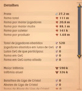 CONTA ALBION - SPECS EM CROSSBOW E ADAGAS 111m fama total - Albion Online