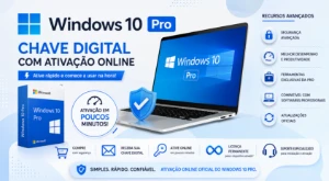 Windows 10 Pro – Chave Digital com Ativação Online - Softwares e Licenças