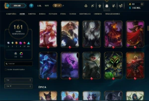Unranked com TODOS os Champs e 161 Skins ( MID / TOP / JG ) - League of Legends LOL