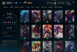 Conta Unranked com Todos os Champs e 135 Skins (TOP / MID) - League of Legends LOL