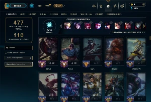 Conta Unranked com Todos os Champs e 135 Skins (TOP / MID) - League of Legends LOL