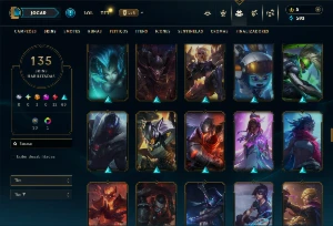 Conta Unranked com Todos os Champs e 135 Skins (TOP / MID) - League of Legends LOL