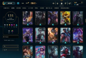 Conta Unranked com Todos os Champs e 135 Skins (TOP / MID) - League of Legends LOL