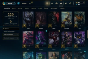 Bronze 3 com 65 Champs e 30 Skins + Honra 2 - League of Legends LOL