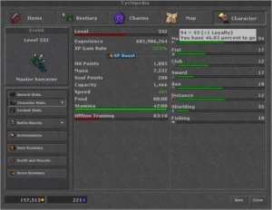 VENDO ACC TOP - MS 335 ML 94 + EK 153 Skill 105 AXE + Vários - Tibia