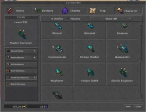 VENDO ACC TOP - MS 335 ML 94 + EK 153 Skill 105 AXE + Vários - Tibia