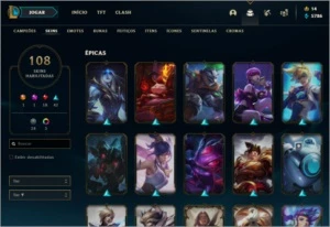 Conta League Of Legends - Platina I - 108 Skins LOL