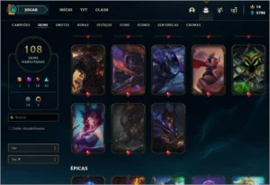 Conta League Of Legends - Platina I - 108 Skins LOL