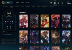 Conta League Of Legends - Platina I - 108 Skins LOL