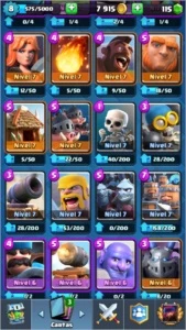 Clash Royale:Arena 11,com troca de nome,level 8,ledarias 2