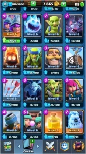Clash Royale:Arena 11,com troca de nome,level 8,ledarias 2