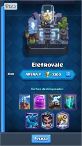 Clash Royale:Arena 11,com troca de nome,level 8,ledarias 2