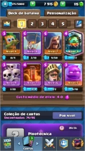 Clash Royale:Arena 11,com troca de nome,level 8,ledarias 2