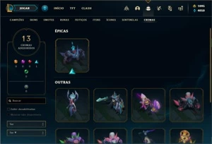 Conta prata 4 com 120 Champs e 86 Skins + 1500 RP - League of Legends LOL