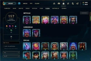 Conta prata 4 com 120 Champs e 86 Skins + 1500 RP - League of Legends LOL