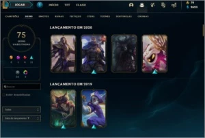 Conta de lol  lvl 207/ 75 skins/ Elo ultima season: Platina - League of Legends