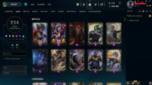 Conta de lol full acesso 234 skins, MMR Plat/Gold - League of Legends
