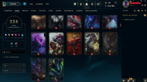 Conta de lol full acesso 234 skins, MMR Plat/Gold - League of Legends