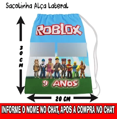 Saquinho personalizado ROBLOX - Artesanato e Personalizados