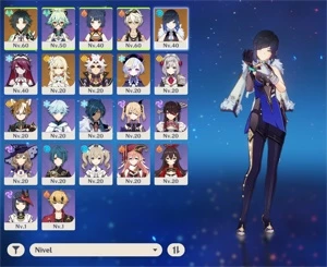 Itto, Yelan, Xiao+Lança de jade Ar32 - Genshin Impact
