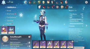 Conta Genshin Impact AR 7 com Eula e Mona ⭐