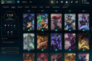 Conta LOL, Platina 4, Todos os Campeões,159 Skins,+TFT Skins - League of Legends