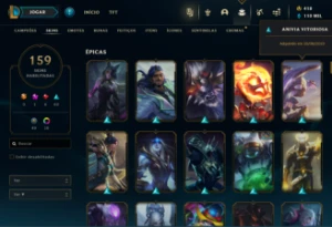 Conta LOL, Platina 4, Todos os Campeões,159 Skins,+TFT Skins - League of Legends