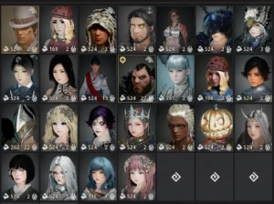 291PA/292PA Desperto/390PD - 25 personagens e vários itens - Black Desert