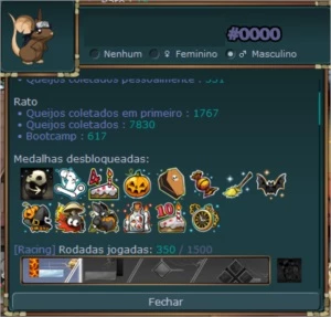 Conta transformice com vários itens