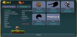 Conta transformice com vários itens