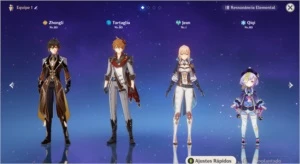 Zhongli + Childe + Qiqi + Jean + Armas 5* - Genshin Impact