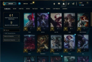 Unranked com 40 Champs e 10 Skins + 3 Fragmentos - League of Legends LOL