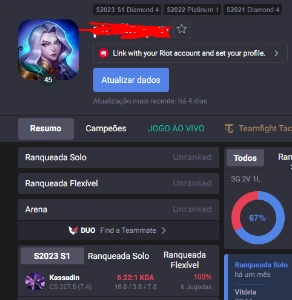 Conta com MMR buffado há 3 seasons - League of Legends LOL