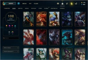 Conta diamante 4 108 skins 143 campeões - League of Legends LOL