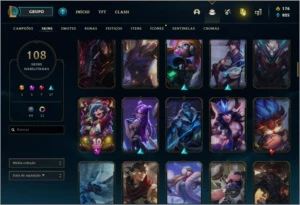 Conta diamante 4 108 skins 143 campeões - League of Legends LOL