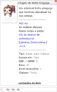 Chapéu do Bicho Preguiça - Ragnarok Latam - Menor Preço