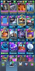 Clash conta Nv 14 Campeão Cavalheiro Dourado Nv 14 e etc - Clash Royale