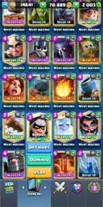 Clash conta Nv 14 Campeão Cavalheiro Dourado Nv 14 e etc - Clash Royale