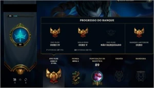 OURO SOLO e FLEX / 122 CAMPEÕES / 109 SKINS - League of Legends LOL