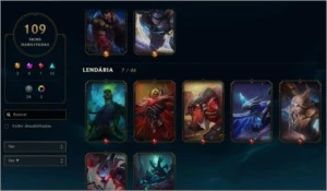 OURO SOLO e FLEX / 122 CAMPEÕES / 109 SKINS - League of Legends LOL