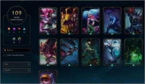 OURO SOLO e FLEX / 122 CAMPEÕES / 109 SKINS - League of Legends LOL