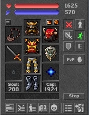 Knight Lvl 104 Pacera - Algumas addons, 400k de Gold - Tibia