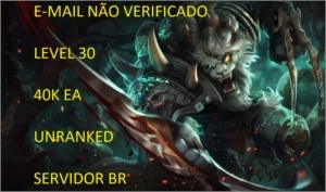 Conta Unranked/Smurf level 30 no LOL e-mail não confirmado - League of Legends