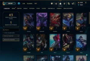 Platina 4 com 45 Champs e 53 Skins +2750 RP - League of Legends LOL