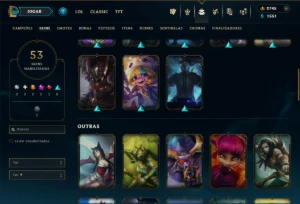 Platina 4 com 45 Champs e 53 Skins +2750 RP - League of Legends LOL