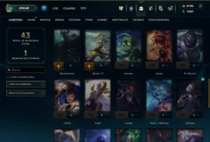 Platina 4 com 45 Champs e 53 Skins +2750 RP - League of Legends LOL