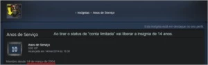 Conta Steam 15 anos na promoção