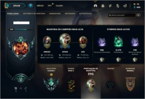 Conta Platina 1 com 88 Champs e 97 Skins + 1 Prestigio - League of Legends LOL